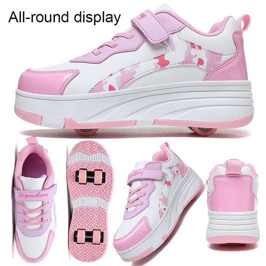 2025new Roller Skates Sneakers For Children Sports Shoes For Boys Retractable Skates With Removable Sheels Unisex kids_shoes