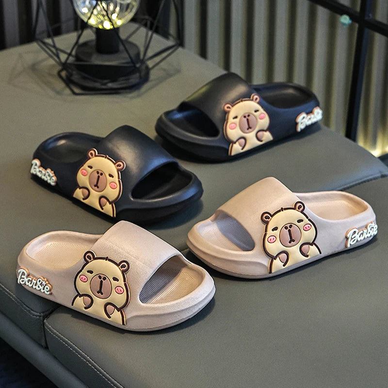 Children Slippers Cute Cartoon Girl EVA Home Slippers 2-16 Years Old Capibala Boys Non Slip Soft Soled Bathroom Slippers kids_shoes