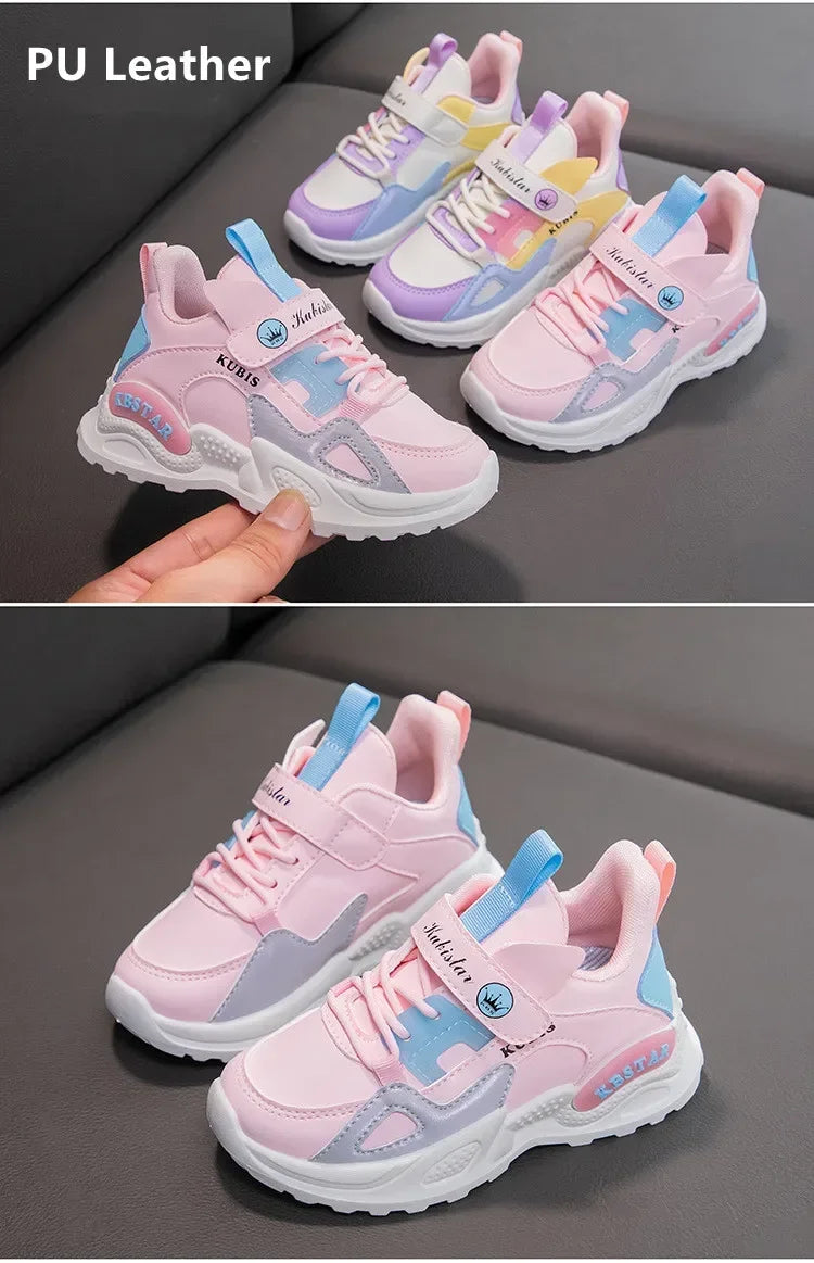 Kids Spring Sneakers Girls School Casual Shoes Outdoor Breathable Running Shoes Light Soft Tenis Pink Non-slip Children Shoes kids_shoes