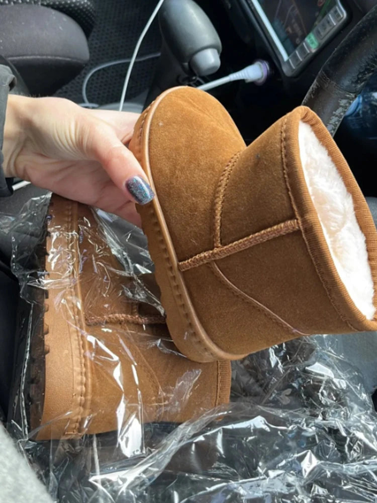 Children Snow Boots Winter Cute Warm Fashion Anti Slip Shoes Kids Boys Girls Leisure Thick Fur Platform Flat Short Boot Sneakers kids_shoes