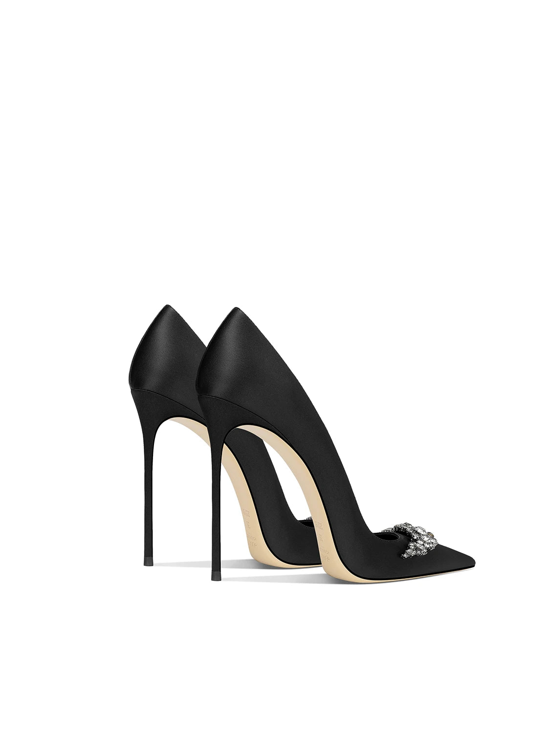 2025 Black Silk High-end Temperament Pointed Head Stiletto High Heels Women heels_stiletto