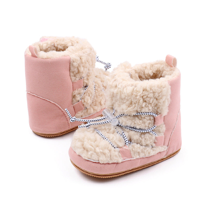 Newborn Girls Snow Boots Coral Fleece Winter Cute Ankle Boots Warm Baby Walking Shoes for Toddler Infant kids_shoes