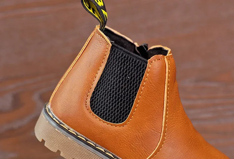 New Kids Fashion Boots for Boys Girls Toddlers Big Children Ankle Boots with Zipper Warm Thick Plush Autumn Winter Chelsea Boots kids_shoes