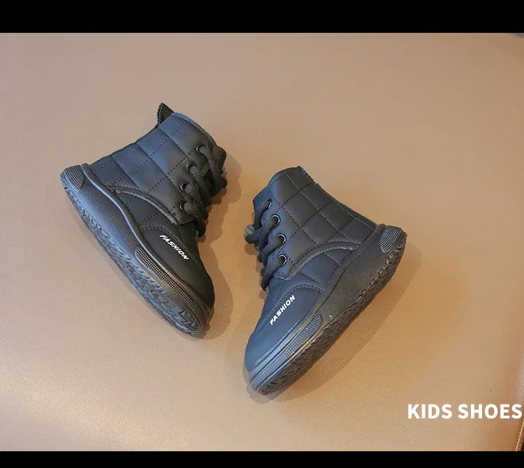 Winter Elegant Children Snow Boots Boys Girls Soft Warm Short Boot with Thick Fur Little Kids Cotton Shoes Cute Baby Boot H08104 kids_shoes