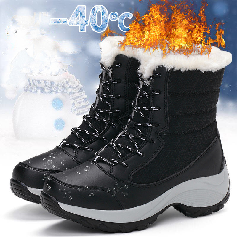 Snow Boots Women Platform Boots Non-slip Women Winter Shoes Fur Warm Ankle Boots for Women Wedges Waterproof Thigh High sneakers_platform