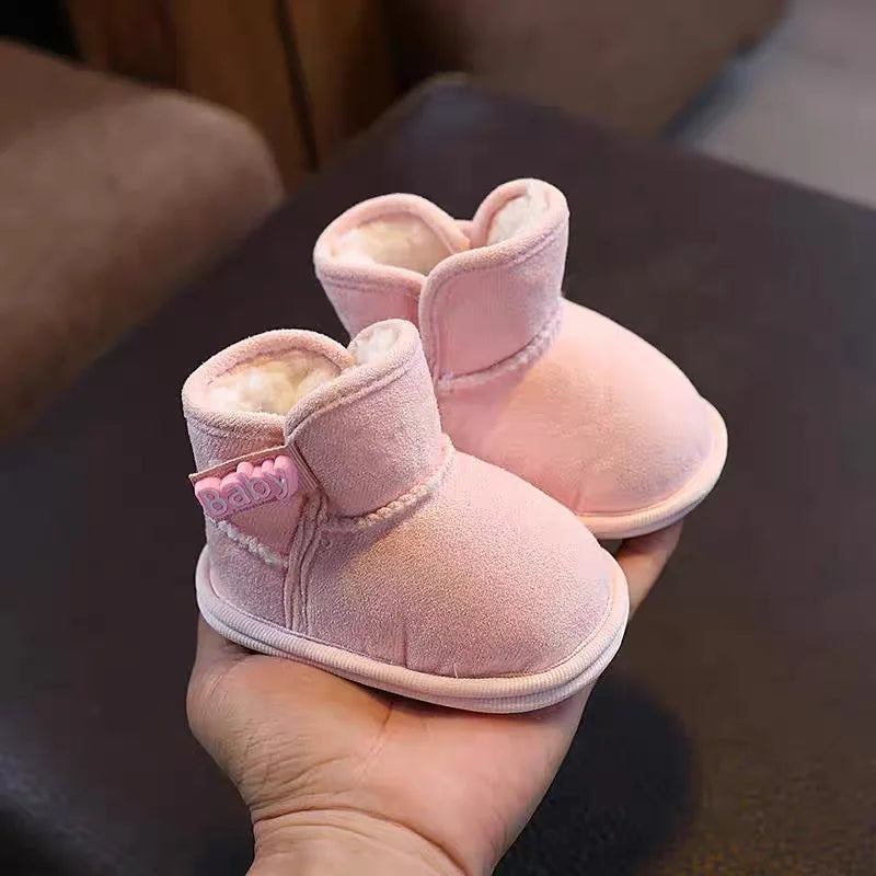 0-18Month Newborn Baby Girls Boys Winter Snow Boots Toddler Warm Plus Fleece Ankle Boots Non-slip Thickened Shoes kids_shoes