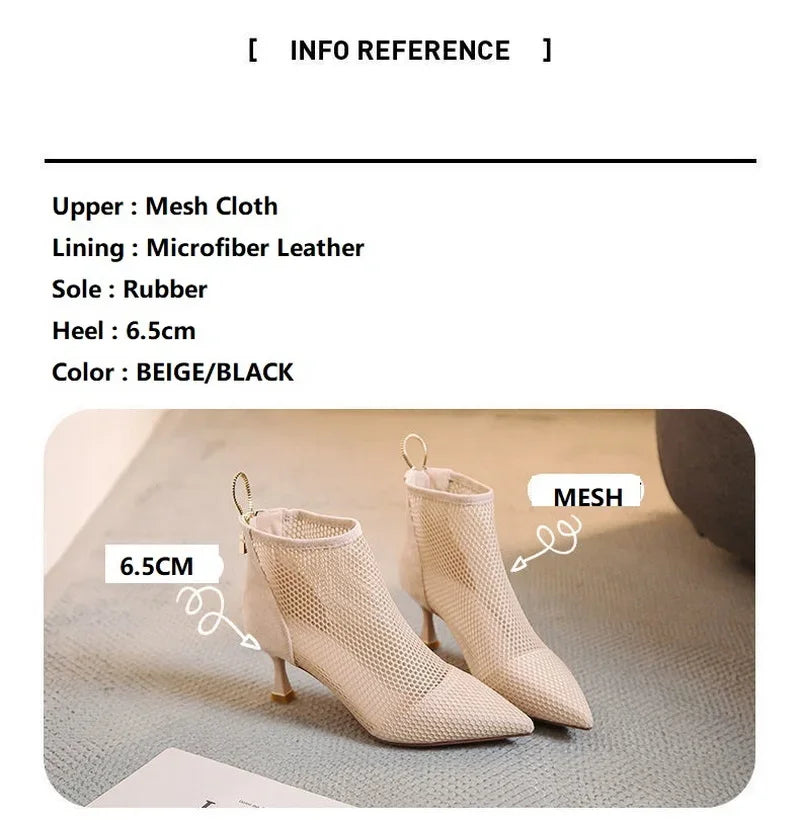 2024 Hot Seller New Women Mesh Sandals Boots,Sexy Summer High Heels,Holllow Out Shoes,Back Zip,Pointed Toe boots_highheel
