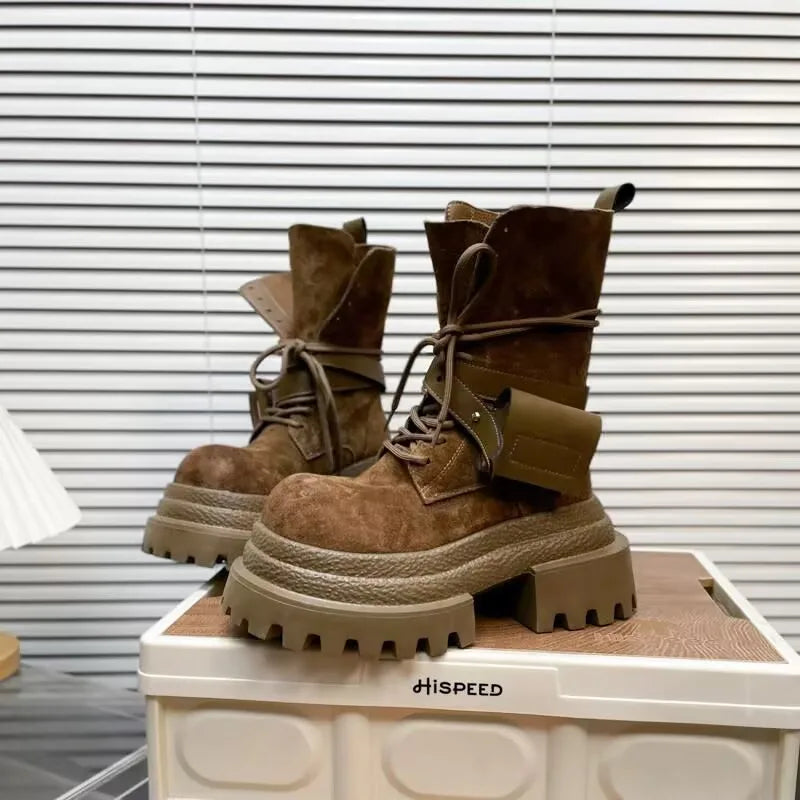 Flats Platform Women Ankle Boots Sport Lace Up Shoes Winter Snow Boots 2025 Trend Walking Running Shoes New Mujer Chelsea Boots boots_platform