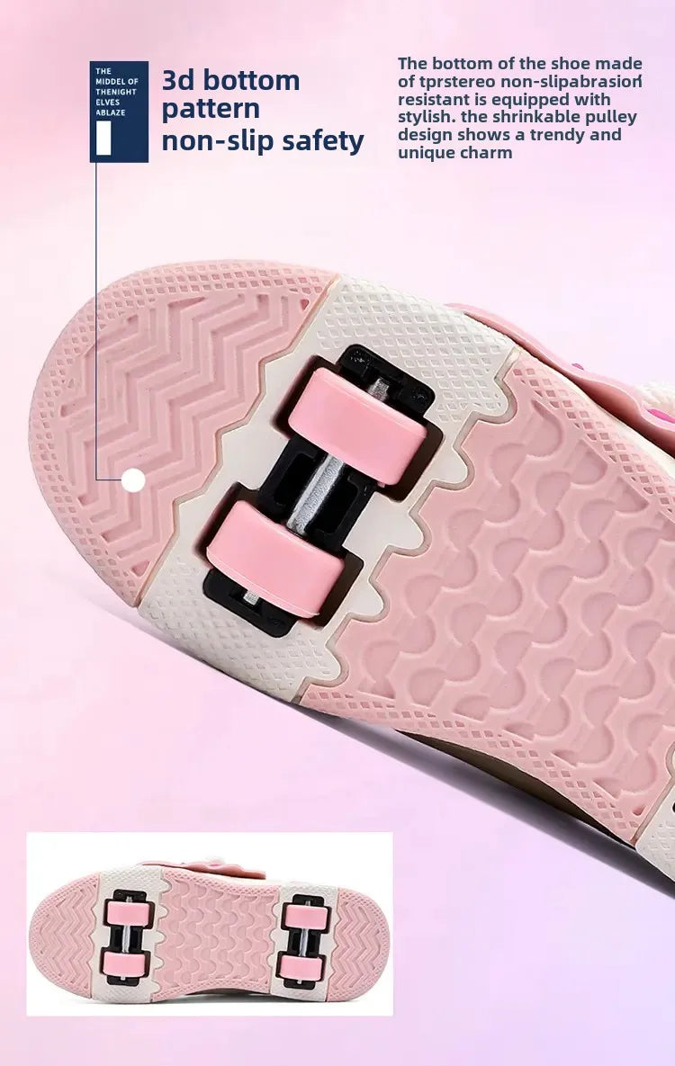 Fashion Roller Skate Shoes Kids Children Casual Sports Toy Gift Games Boys 4 Wheels Sneakers Girls Boots Ultra Light Rollerskate kids_shoes