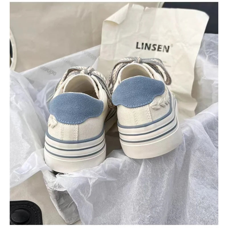 2023 New Spring Platform Vulcanized Shoes Fashion Women Canvas Shoe Casual Flat Sneakers Female Comfort Sneaker Zapatos Mujer sneakers_platform