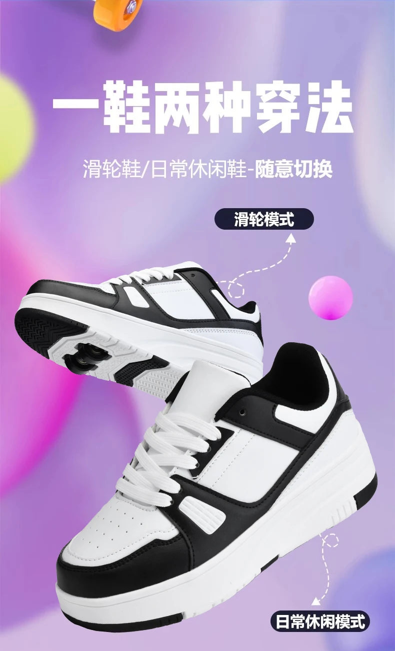 Children's Roller Skate Shoes Student Inline Skating Shoes grils 4-Wheel Deformation Boy's Skating Shoes kids_shoes