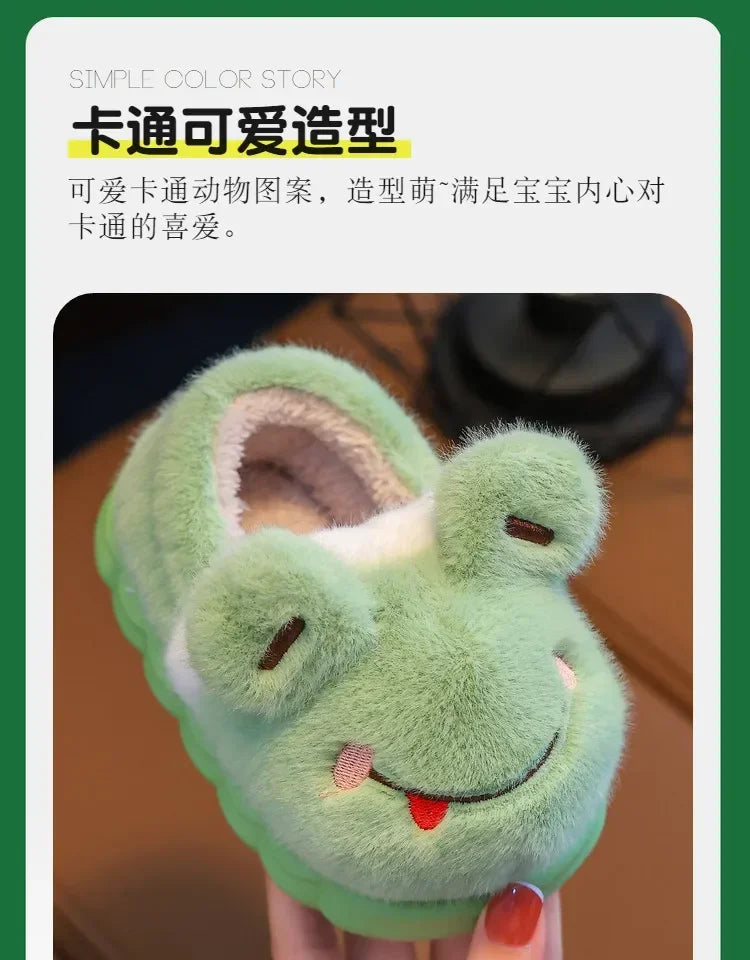 Winter Children's Cotton Slippers Cute and Warm Thickened Indoor and Outdoor Plush Shoes Home and Baby Bag Heels Cotton Shoes kids_shoes