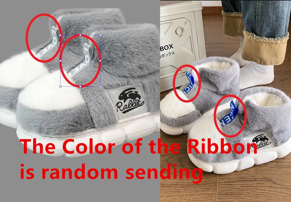 2025 Women's Winter Warm Shoes Plush Lining Indoor Slippers Couples Platform Heel High Top Snow Boots Female Male Home Slipper kids_shoes