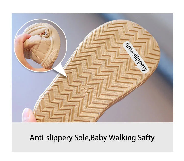 Winter Elegant Children Snow Boots Boys Girls Soft Warm Short Boot with Thick Fur Little Kids Cotton Shoes Cute Baby Boot H08104 kids_shoes