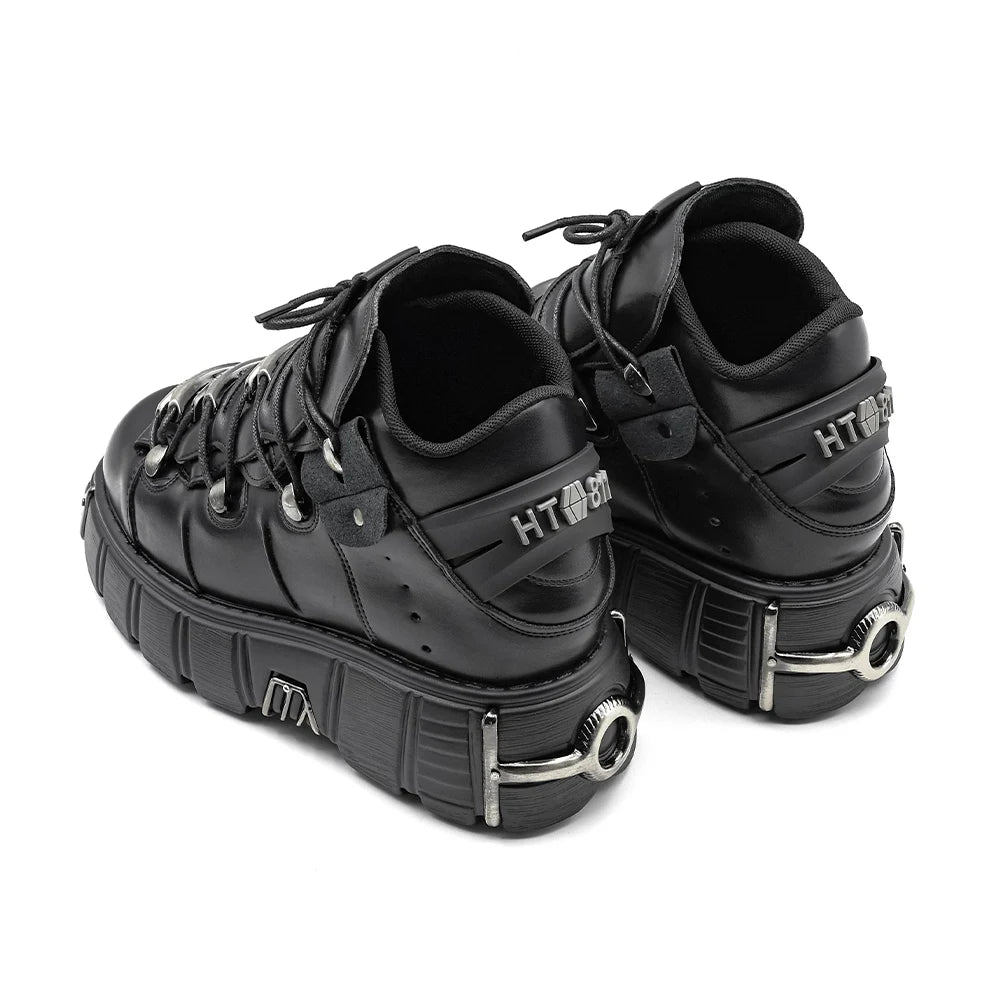 2025 New Brand Punk Style Women Shoes Lace-up heel height 6CM Platform Shoes Woman Rock Boots Metal Decor Woman Sneakers boots_platform