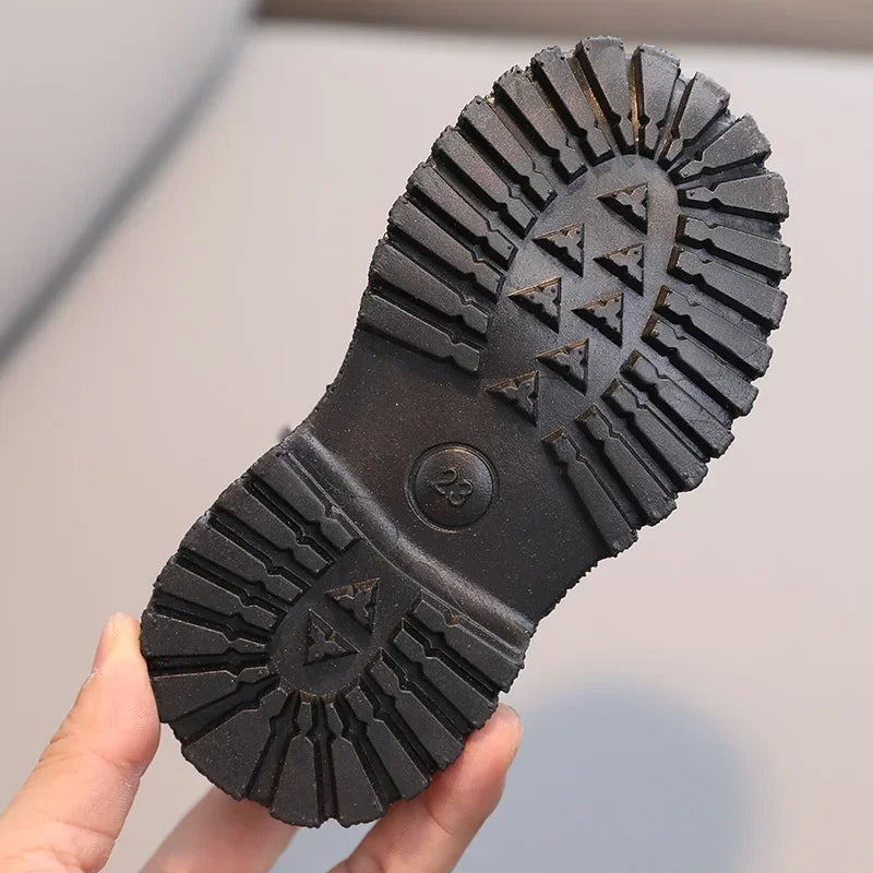 Kids Short Boots Fashion Boys Shoes Autumn Winter Leather Children Boots Non-Slip Toddler Girls Boot Toddler Snow Shoes kids_shoes