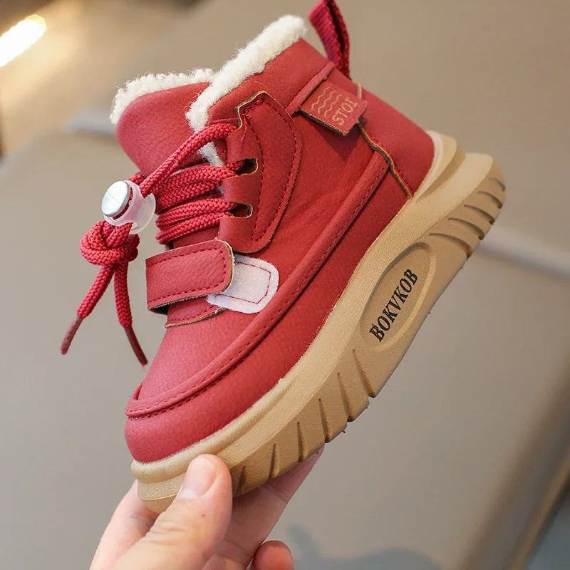 2024 Children Casual Shoes for Girls Boys Winter New Fashion Korean Style Soft Bottom Anti-slippery Versatile Plush Warm Boots kids_shoes