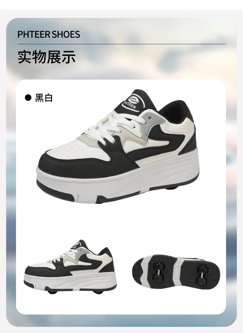 Children's Outdoor Sports Roller Skates Shoes Single Row Wheel kids Sliding Shoes four-Wheel for boys and grils kids_shoes