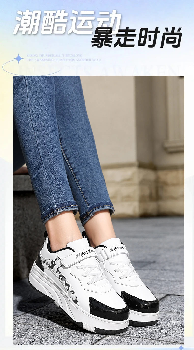 Roller Skate Shoes Kids Snickers With Wheels Children Rollerskates Fashion Outdoor Sports Shoes Girls Boys Gifts For  kids_shoes