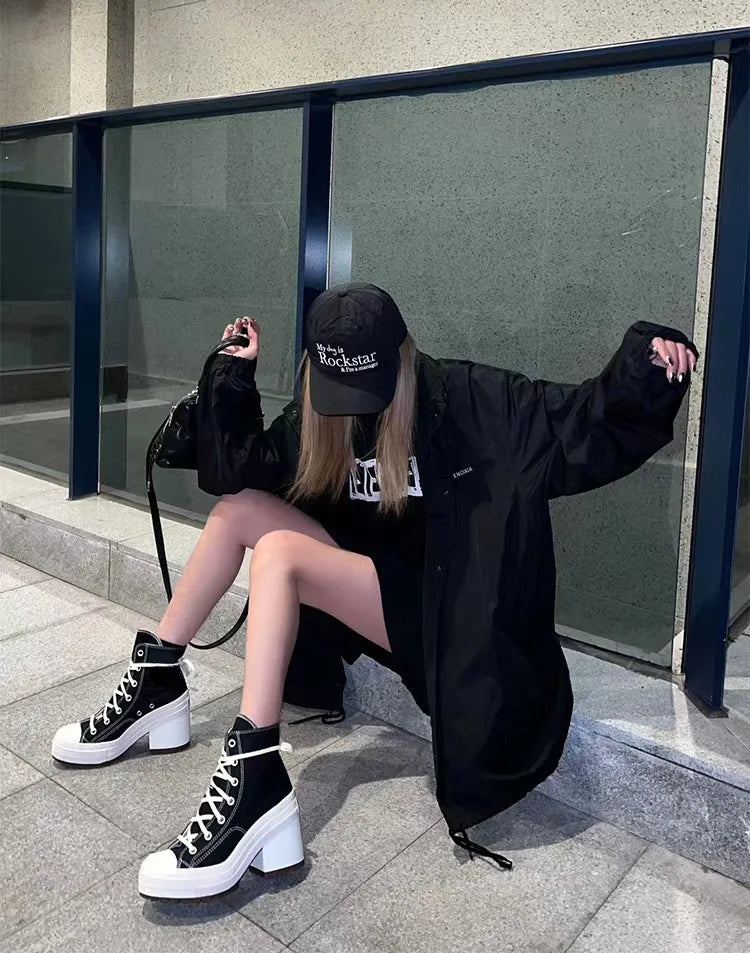 Women Platform Sneakers Canvas Shoes Personalized Luxry Heels Skateboard Lace Up Casual Fashion Outdoor Sneakers sneakers_platform