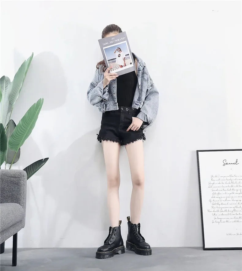 Women Boots Genuine Leather Platform Boots Motorcycle Shoes Front Zipper Optical Soles Fashion Sexy Punk Men Winter Boots 35-44 boots_platform