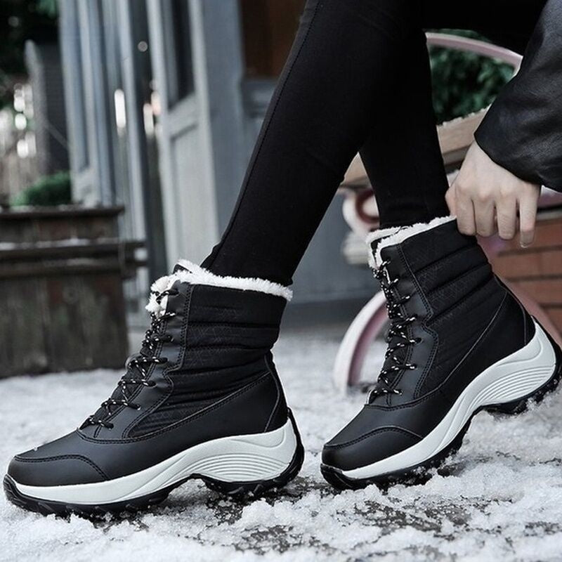 Snow Boots Women Platform Boots Non-slip Women Winter Shoes Fur Warm Ankle Boots for Women Wedges Waterproof Thigh High sneakers_platform