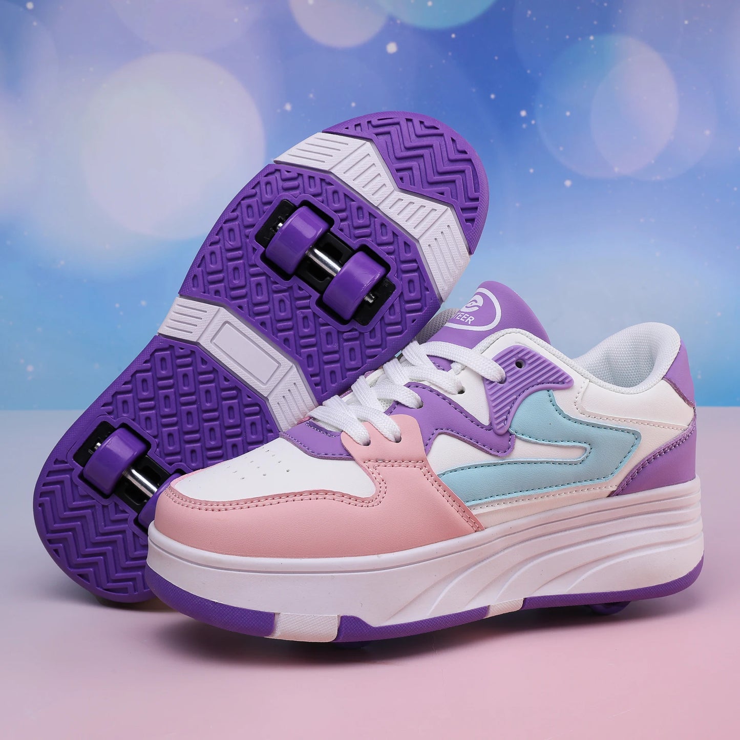 Children's Outdoor Sports Roller Skates Shoes Single Row Wheel kids Sliding Shoes four-Wheel for boys and grils kids_shoes