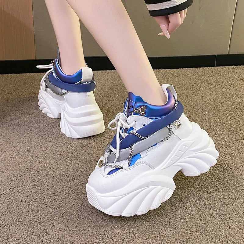 Lovely Kawaii Women sneakers wedge casual shoes woman sneakers women running shoes woman lace-up female sneakers Loafers Shoes sneakers_platform