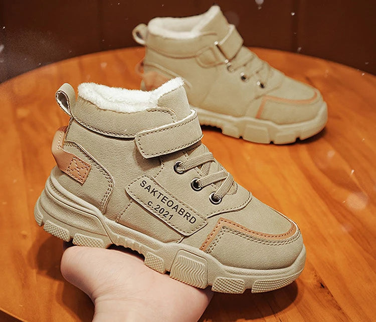 Children Shoes Warm Plush Kids' Winter Shoes Comfortable Simple Snow Boots Antiskid Fashion Boy Sneakers kids_shoes