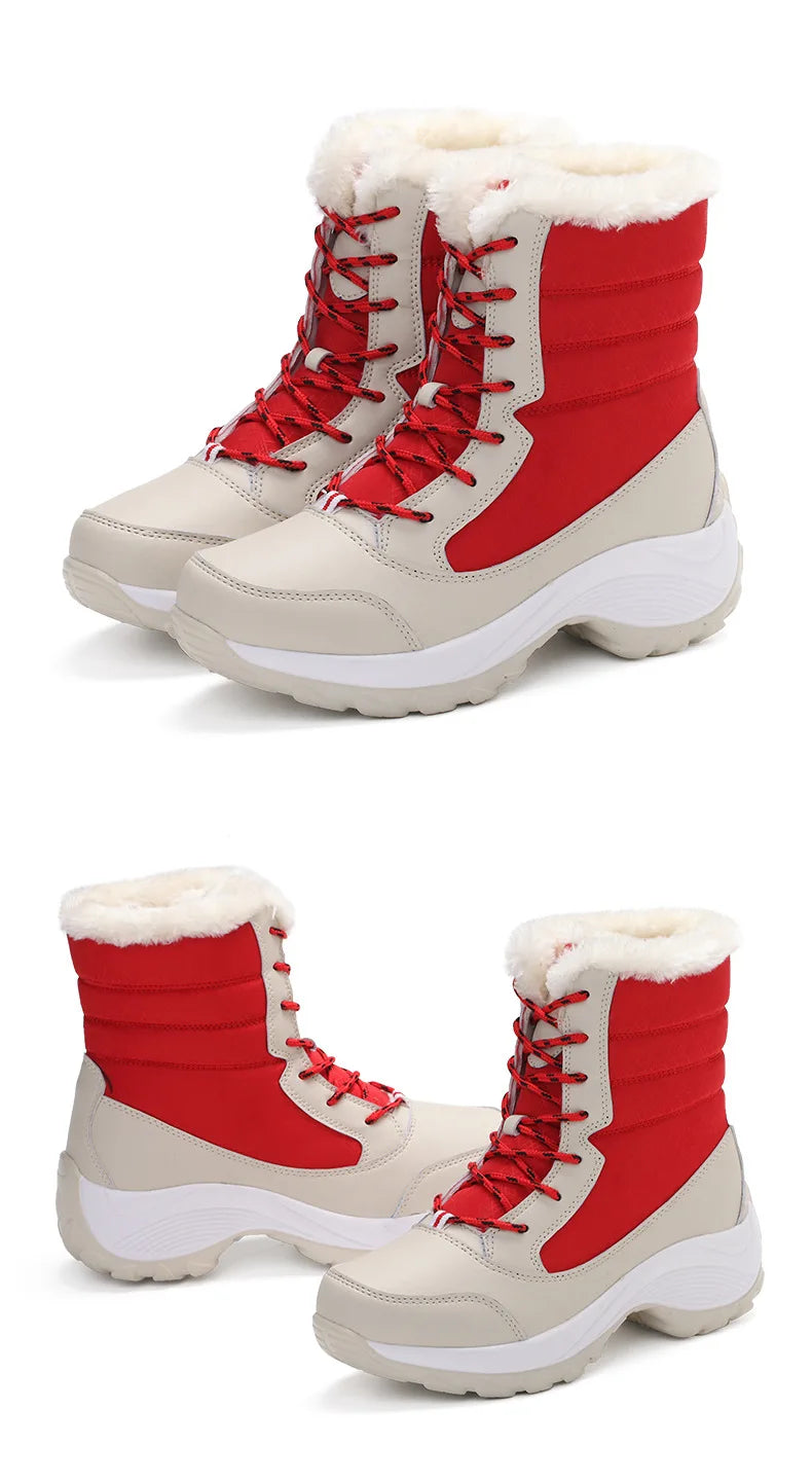 Snow Boots Women Platform Boots Non-slip Women Winter Shoes Fur Warm Ankle Boots for Women Wedges Waterproof Thigh High sneakers_platform