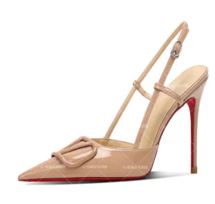 European and American new 12cm pointed thin heel high-heeled shoes with a buckle and exposed toes sexy fashion plus size sandals heels_stiletto
