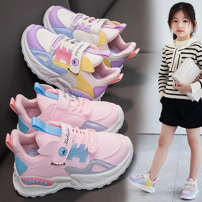 Kids Spring Sneakers Girls School Casual Shoes Outdoor Breathable Running Shoes Light Soft Tenis Pink Non-slip Children Shoes kids_shoes
