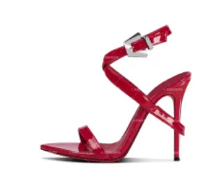 European and American new 12cm pointed thin heel high-heeled shoes with a buckle and exposed toes sexy fashion plus size sandals heels_stiletto