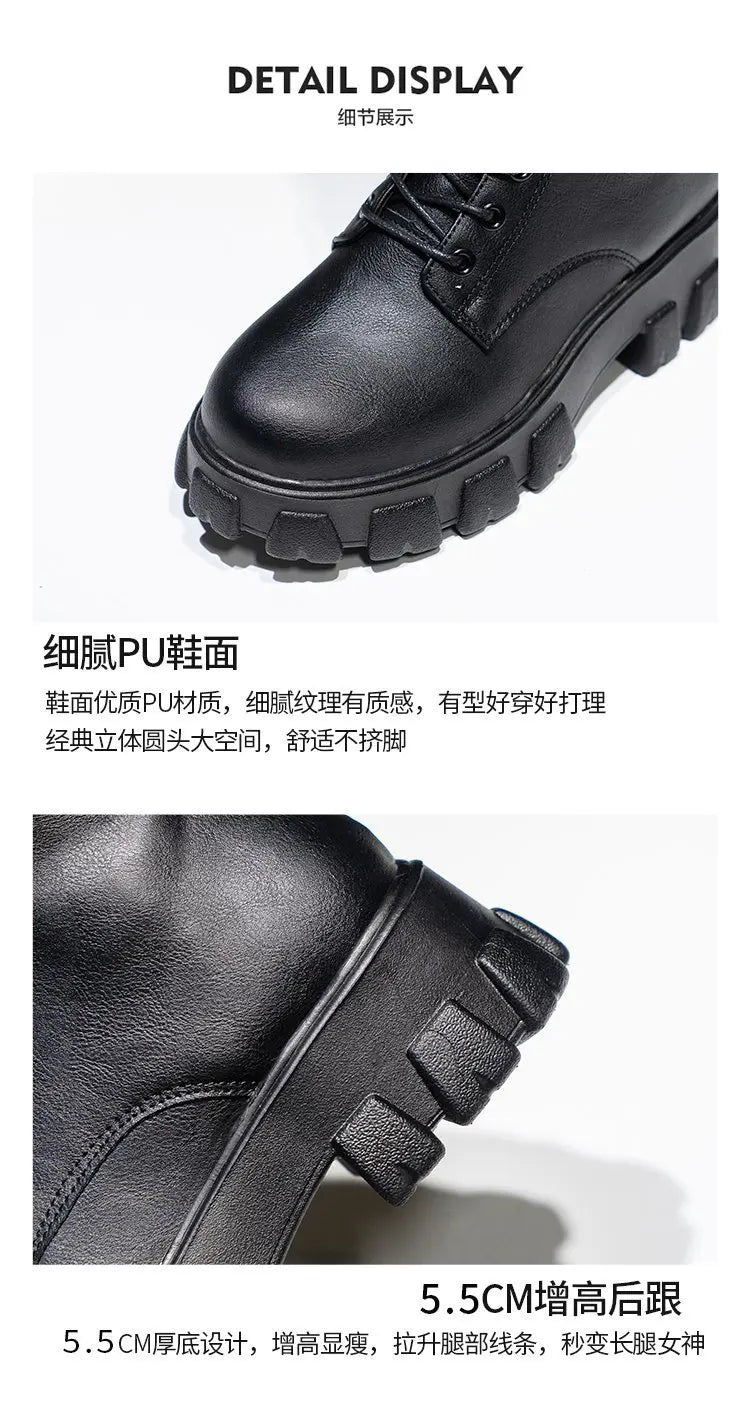 Women's Mid Calf Boots Padded Shoes Knee High Winter Sneakers Punk Style  Casual White Black  Platform Woman 2026 New boots_platform