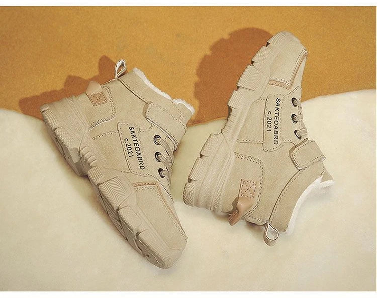 Children Shoes Warm Plush Kids' Winter Shoes Comfortable Simple Snow Boots Antiskid Fashion Boy Sneakers kids_shoes
