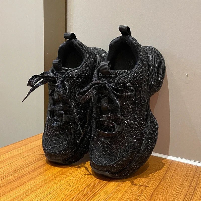 Luxury Full Diamond Thick soled Sneakers Designer Anti slip Running Shoes Women's Fashion Tennis ShoesHigh Quality Casual Shoes sneakers_platform