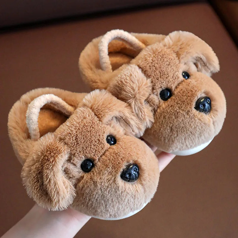Children's Cotton Slippers for Boys Aged 1-5 Years Old Cute Cartoon Girls' Slippers Infants and Young Children Autumn and Winter kids_shoes