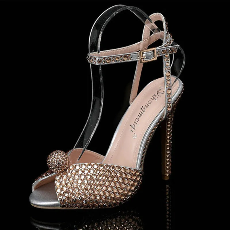 2025 New High Heels Thick Heel Shallow Mouth Women's Pearl Sandals Wedding Shoes Bridesmaid Shoes heels_bridal