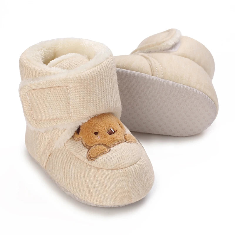 Winter Newborn Boys and Girls Cute Cartoon Cotton Shoes with Soft Sole and Warm Boots Preschool Walking Shoes  Winter Newborn kids_shoes