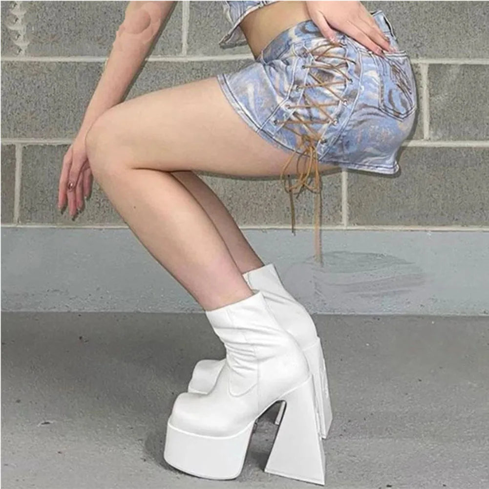 Platform Over The Knee High Boots 2022 Brand Design Zipper White Black Fashion Motorcycle Boots Sexy Party Walking Comfy Shoes boots_platform