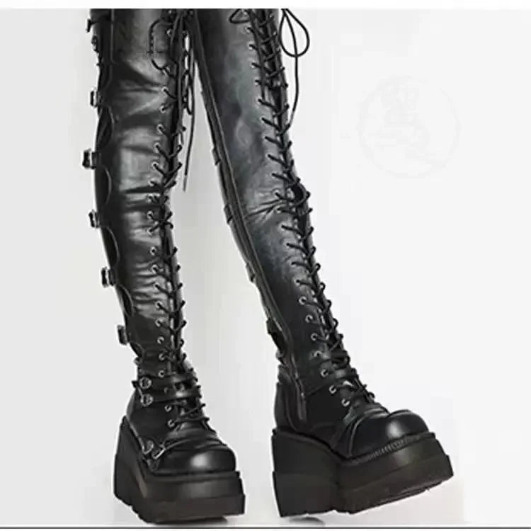 Wedges Long Boots for Women Autumn Winter Over-the-knee Boots Cosplay High Platform Women Boots New High Heel Gothic Botas Altas boots_platform