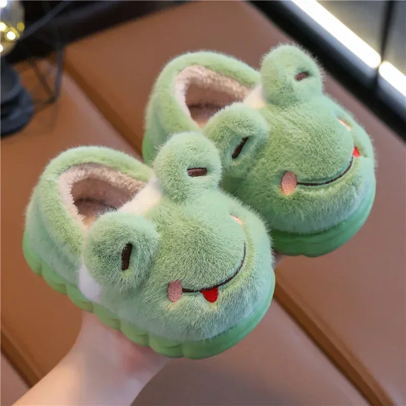 Winter Children's Cotton Slippers Cute and Warm Thickened Indoor and Outdoor Plush Shoes Home and Baby Bag Heels Cotton Shoes kids_shoes