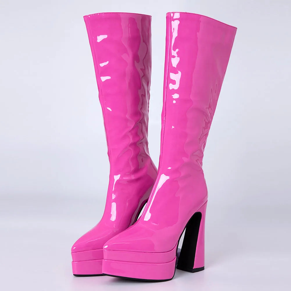 Pointed Toe Platform Women Over The Knee High Boots Dropship High Heel 2022 Winter Fashion Office Lady Women Shoes Big Size 43 boots_platform