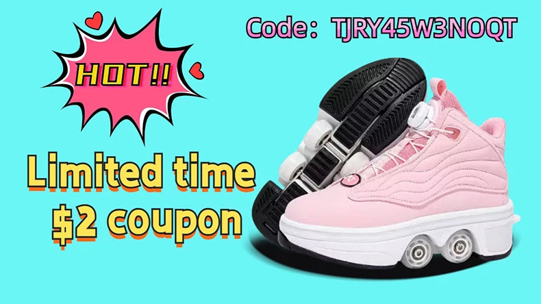 Girls Pink Roller Skate Shoes Sneakers With Wheels Children Rollerskates Fashion Outdoor Sports Shoes Girls Gifts kids_shoes