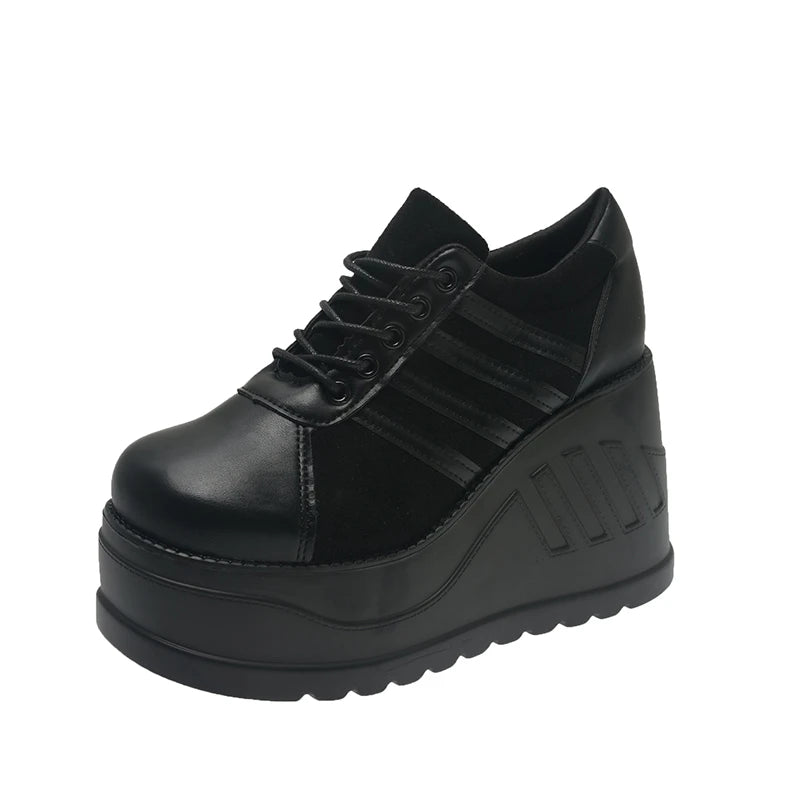 Big Size 35-43 Black Design Female Goth Platform Fashion Cosplay Wedges High Heels Women's Pumps 2025 Street Sneaker Shoes Woman sneakers_platform