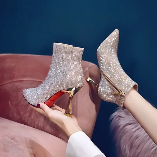 Very High Heels Heeled Female Short Shoes New In Booties Autumn Quality Chic and Elegant Large Size Warm Y2k Women's Ankle Boots boots_highheel