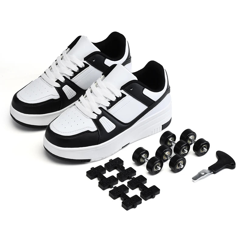 Children's Roller Skate Shoes Student Inline Skating Shoes grils 4-Wheel Deformation Boy's Skating Shoes kids_shoes