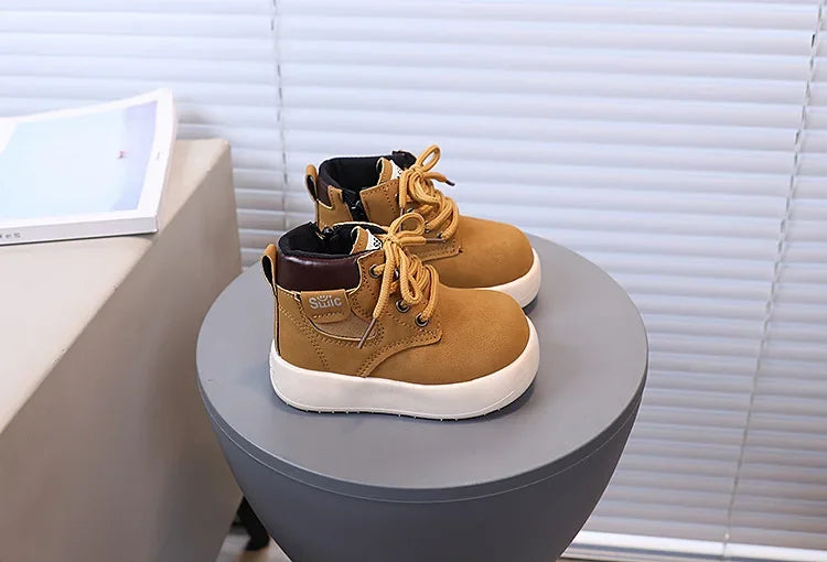 Children Fashion Boots with Side Zipper Kids Ankle Boots Korean Style 2025 Autumn Winter Boys Girls Short Boots Unisex Versatile kids_shoes