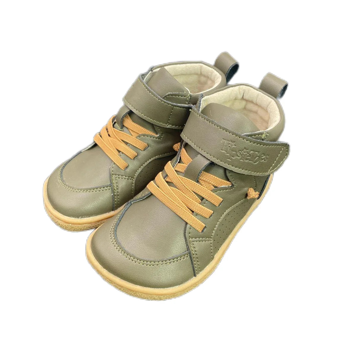 Tipsietoes Autumn Spring Genuine Leather Boots For Girls Boys Kids Barefoot Sneaker Leather Linning Light Weight Elastic Strape kids_shoes