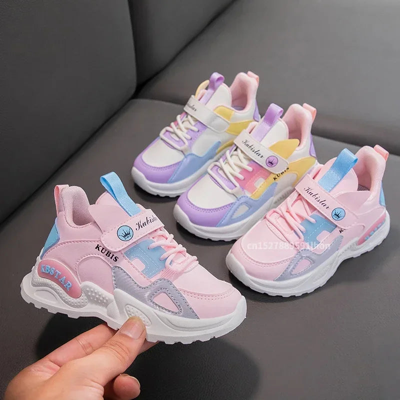 Kids Spring Sneakers Girls School Casual Shoes Outdoor Breathable Running Shoes Light Soft Tenis Pink Non-slip Children Shoes kids_shoes